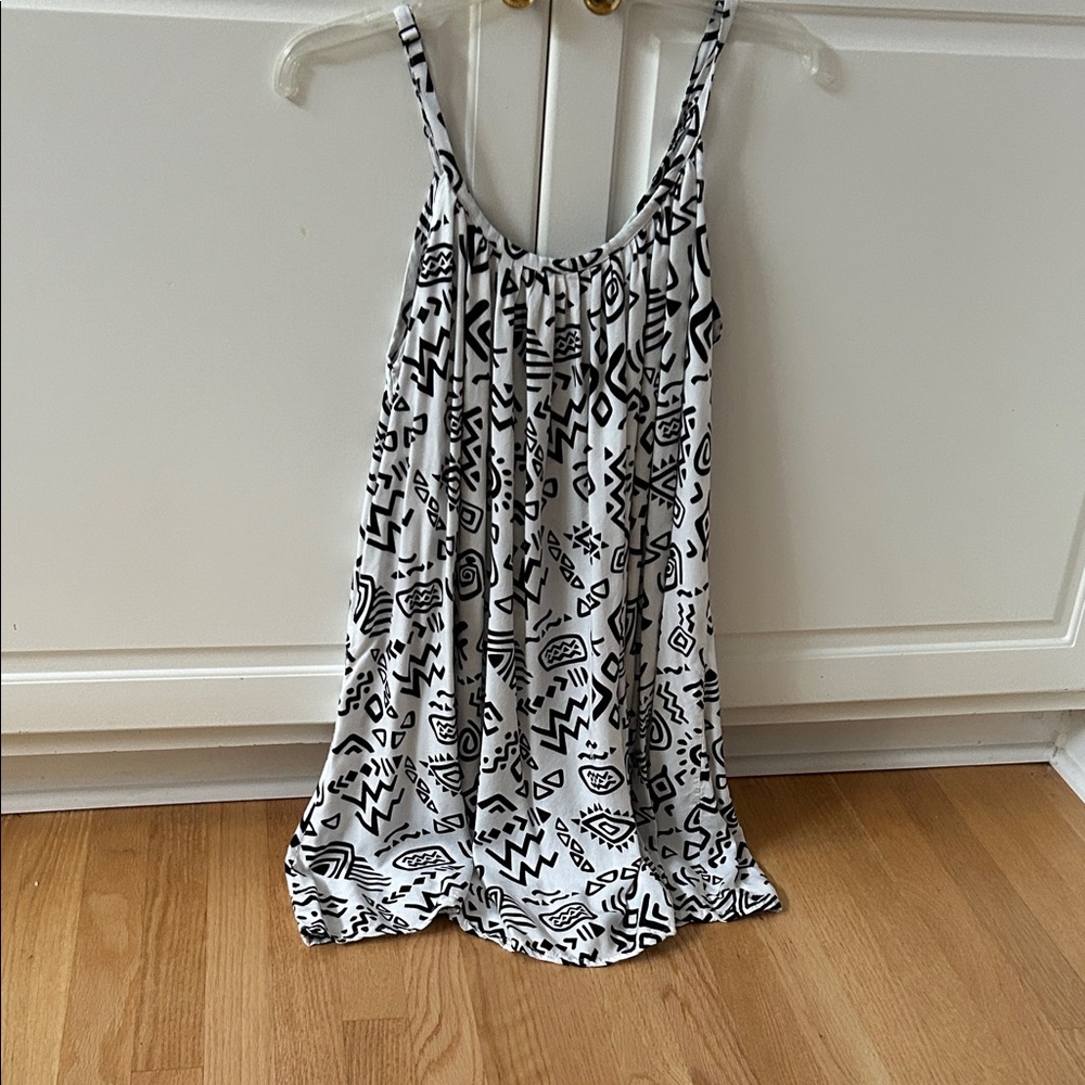 Island Planet Black and White Patterned Sundress/ Coverup